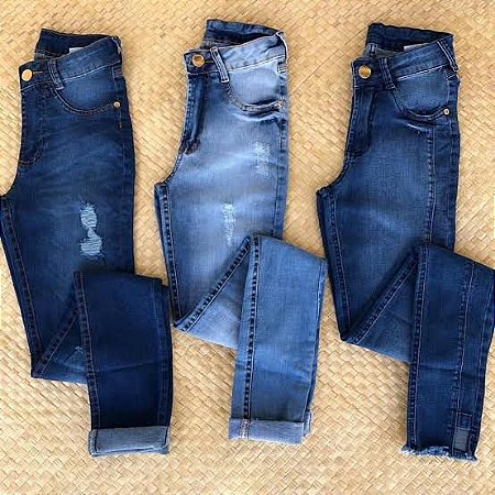 Calça jeans FEMININA ( 100 PECAS R$ 28,00 CADA UNIDADE ) - Bras atacado