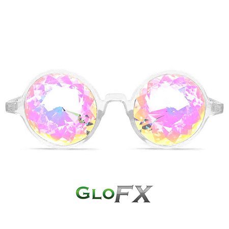 Óculos caleidoscópio redondo Clear lentes Rainbow