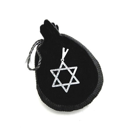 Pingente Estrela 6 Pontas 20mm Folheada Prata Pi117