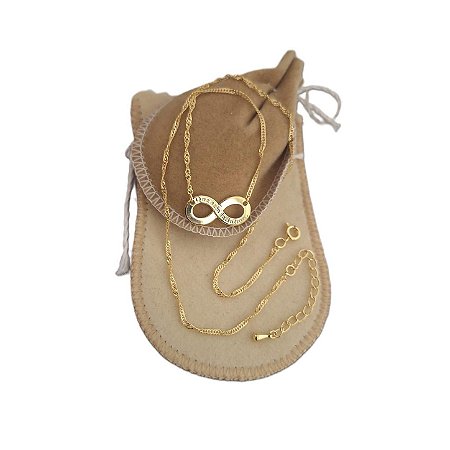 Corrente Feminina 40/45cm Infinito Folheada Ouro 18k CR259