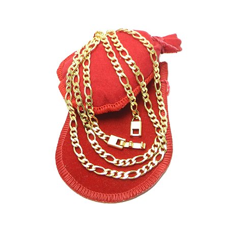 Corrente Masculina 80cm 5mm Largura Folheada Ouro 18k CR320