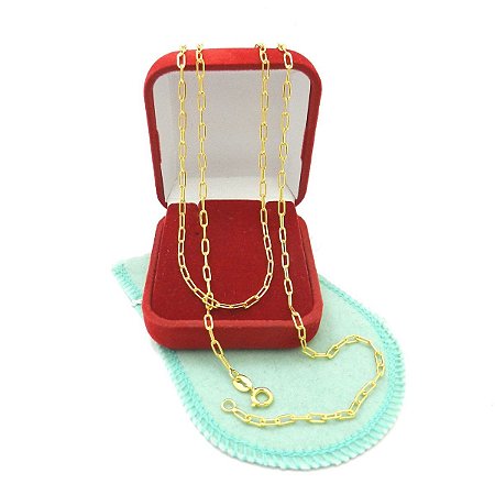 Corrente Masculina 70cm 2mm Largura Folheado Ouro 18K CR549