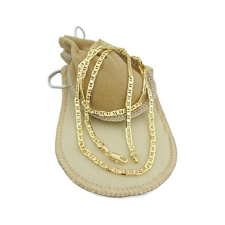 Corrente Masculina 60cm 3mm Largura Folheada Ouro 18k CR524