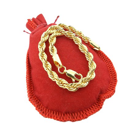 Pulseira Masculina 19cm 5mm Largura Folheada Ouro 18k PL214