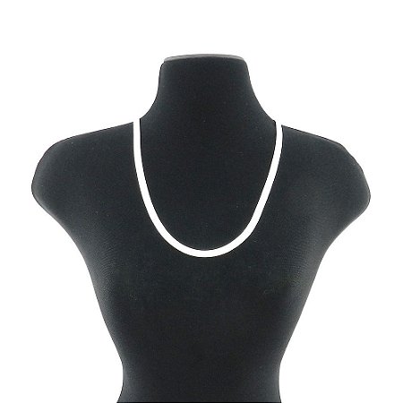Corrente Feminina 50cm 4mm Largura Folheada Prata CR321