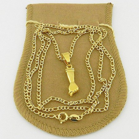 Corrente Masculina 70cm 2mm Figa Folheada Ouro 18k CR401