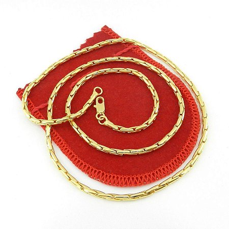 Corrente Masculina 60cm 2.5mm Largura Folheada Ouro CR443
