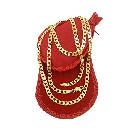 Corrente Masculina 70cm 5mm Largura Folheado Ouro 18k CR512