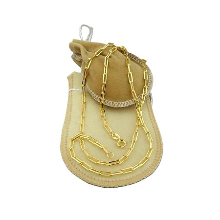 Corrente Masculina 80cm 3mm Largura Folheado Ouro 18K CR681