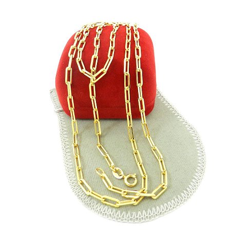 Corrente Masculina 70cm 3mm Largura Folheado Ouro 18K CR680