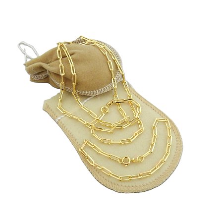 Corrente Masculina 80cm 3mm Pulseira Folheada Ouro 18K CR681