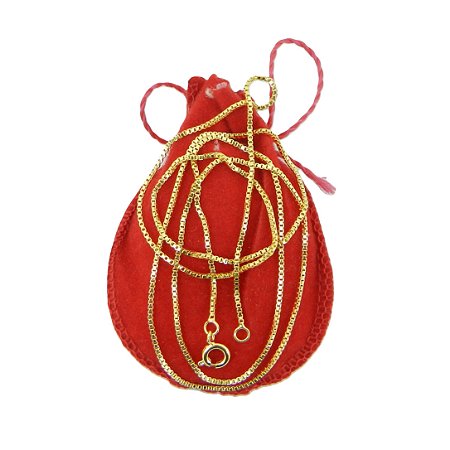 Corrente Masculina 50cm 1mm Largura Folheada Ouro 18k CR493