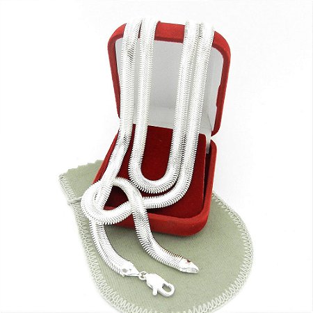 Corrente Masculina 70cm 6mm Largura Folheada Prata CR417