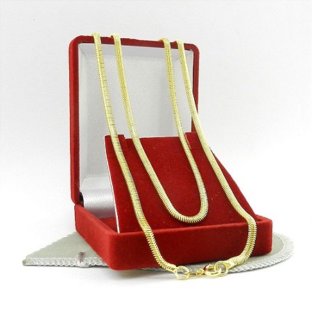 Corrente Masculina 60cm 3mm Largura Folheada Ouro 18k CR736