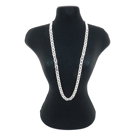 Corrente Masculina 60cm 7mm Largura Folheada Prata CR347