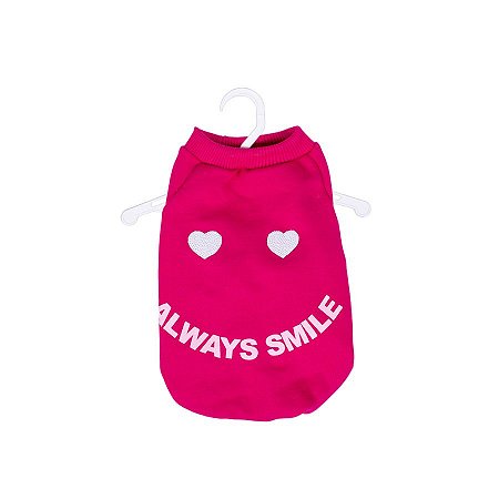 Moletom Para Cachorro Woof Classic Always Smile Pink