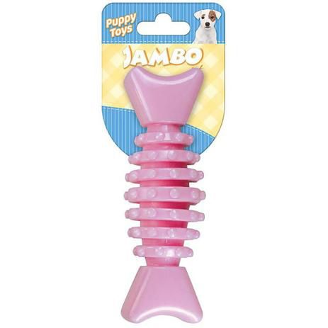 Brinquedo Mordedor Ossinho Baby Jambo Rosa