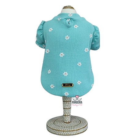 Camiseta para Cachorro DuDog Vest Margaridas Acqua