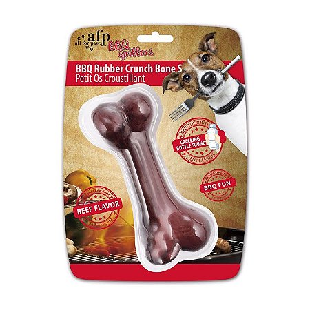 Brinquedo AFP BBQ Mordedor Osso para Cachorro Rubber Crunch