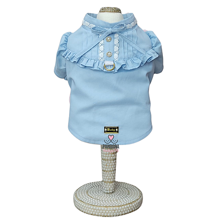 Blusa para Cachorro com Pérolas DuDog Vest Azul