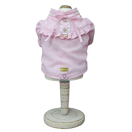 Blusa para Cachorro com Pérolas DuDog Vest Rosa