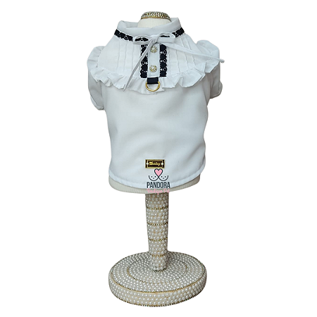 Blusa para Cachorro com Pérolas DuDog Vest Branca