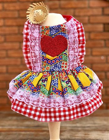 vestido festa junina vermelho