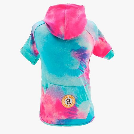 Casaco Para Cachorro Tie Dye Azul