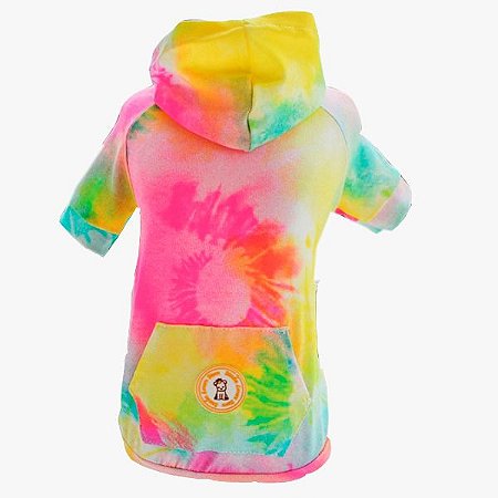 Casaco Para Cachorro Tie Dye Amarelo