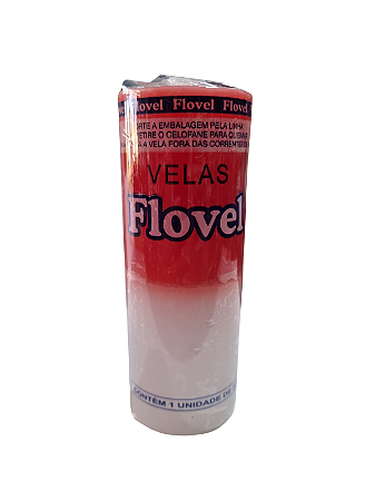 Vela 7 dias Flovel 335g - Vermelha / Branca