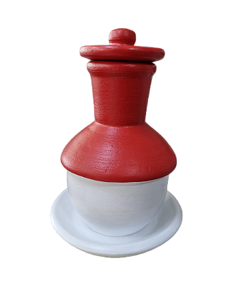 Quartinha de Barro - Vermelha / Branca