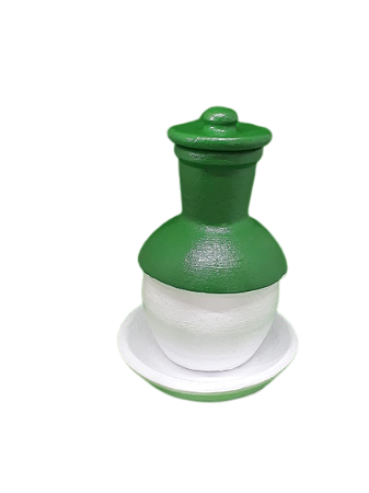 Quartinha de Barro - Verde / Branco