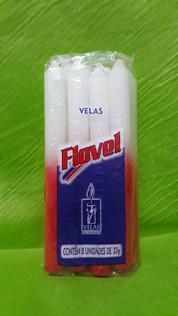 Vela Flovel 33g - Branca / Vermelha
