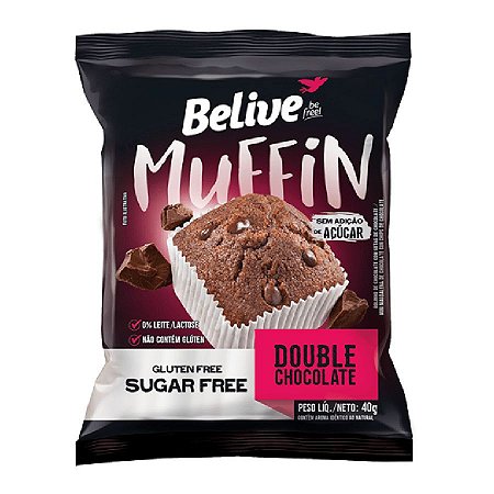 Muffin Zero Glúten e Zero Açúcar (Double Chocolate) 40g - Belive