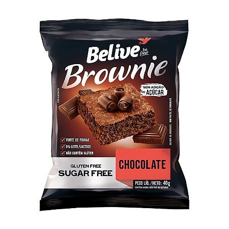 Brownie Zero Glúten e Zero Açúcar (Chocolate) 40g - Belive