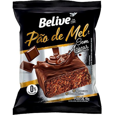 Pão de Mel Zero Glúten e Açúcar - 45g - Belive