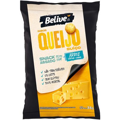 Snack Assado Sem Glúten (Queijo Suíço) 35g - Belive