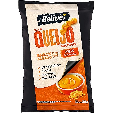 Snack Assado Sem Glúten (Queijo Nacho) 35g - Belive