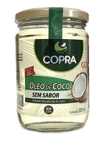 Óleo de Coco Sem Sabor/Cheiro - 500ml - Copra