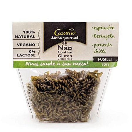 Macarrão de Arroz Fusilli Espinafre - 300g - Casarão