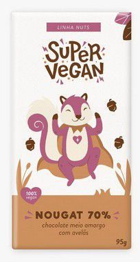 Chocolate Meio Amargo Com Avelãs - 95g - Super Vegan