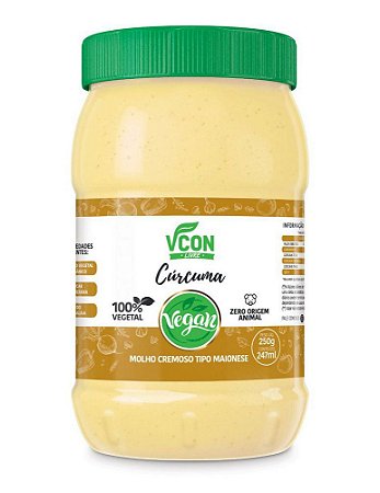 Maionese Vegana Sabor Cúrcuma - 247ml - Vcon