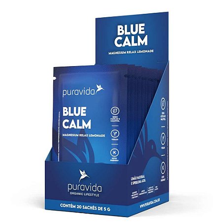 Blue Calm Magnesium Relax Lemonade 20 sachês 5g - Puravida