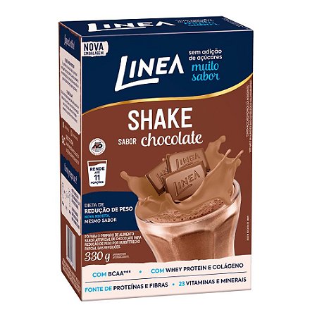 Shake Sabor Chocolate Sem Açúcar - 330g - Linea