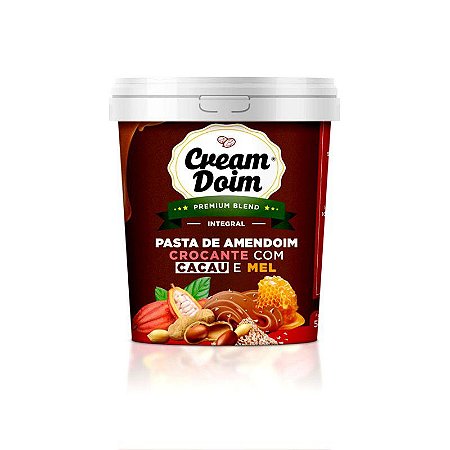 Pasta de Amendoim Crocante Com Cacau e Mel  500g Cream Doim