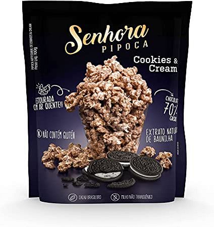 Pipoca Artesanal Cookies & Cream - 90g - Senhora Pipoca