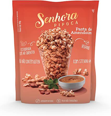 Pipoca Artesanal Pasta de Amendoim - 90g - Senhora Pipoca