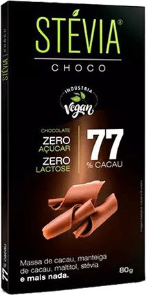 Chocolate 77% Cacau - 80g - Stéviachoco