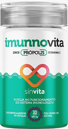 Imunnovita Zinco, Própolis e Vitamina C 30 Cápsulas Sinvita