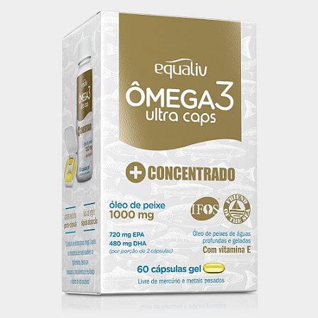 Ômega 3 Óleo de Peixe Concentrado 60 Cáps Gel 1000mg Equaliv